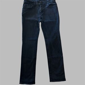 True Religion Mens Rocco Relaxed Skinny Jeans Size 34x32 Black Flap Pockets
